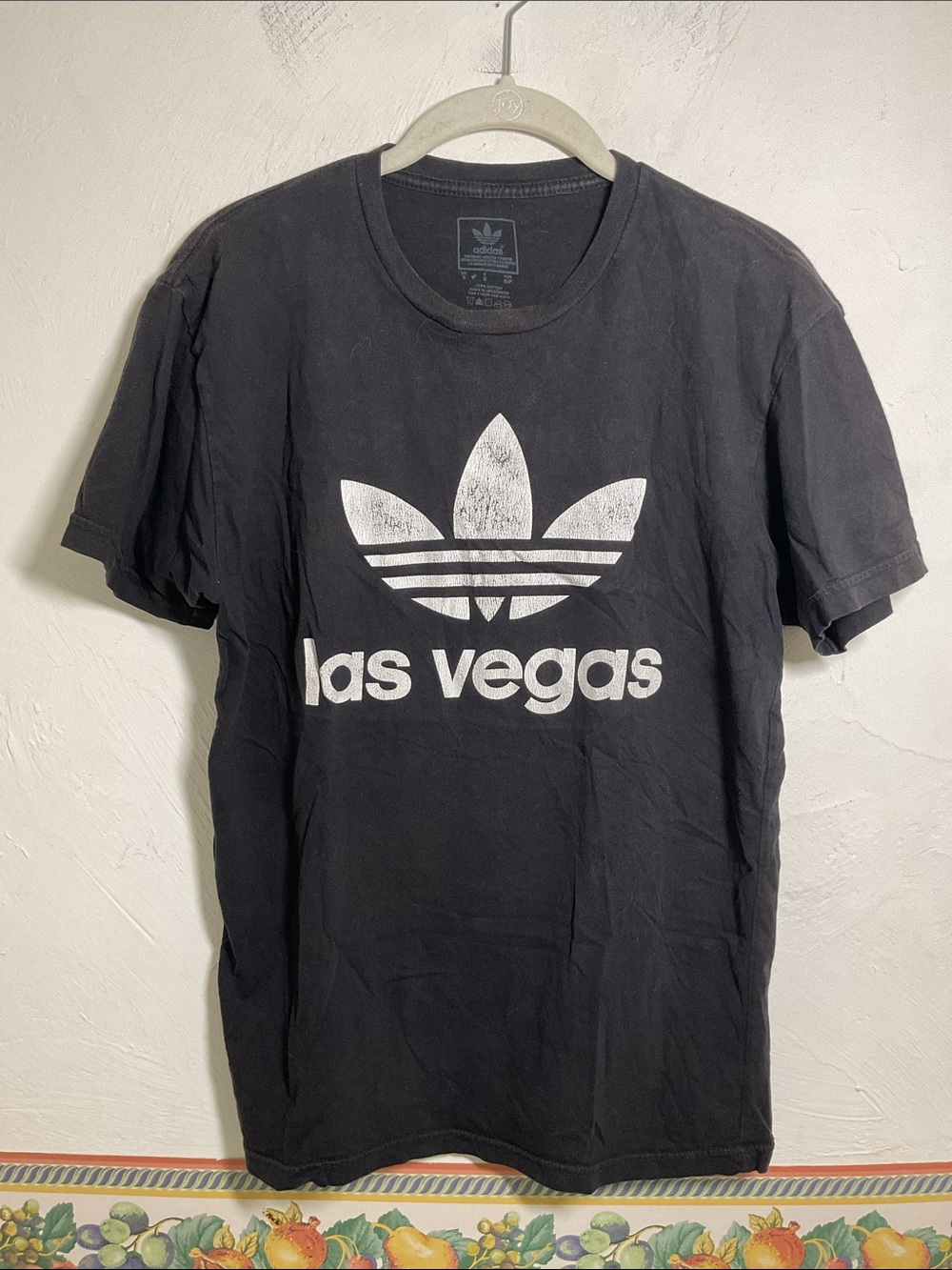 adidas Originals Las Vegas Trefoil Graphic Tee Black Size S
